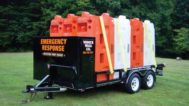 Trinity Highway Rentals Yodock® water filled barricades emergency response trailer